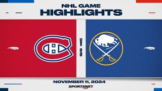 NHL Highlights  Canadiens vs Sabres  November 11 2024 [upl. by Ahsin]