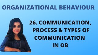 26 Communication  Process amp Types Of Communication in OB OB [upl. by Ferdie288]