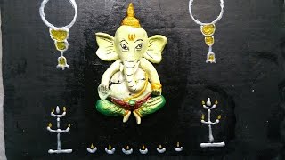 Making Ganapati with shilpkar clay wall hanging [upl. by Dnumde]