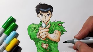 Drawing Yusuke Urameshi  Yu Yu Hakusho [upl. by Kopaz612]