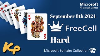 Microsoft Solitaire Collection  Daily Challenge  FreeCell Hard  September 8th 2024  20240908 [upl. by Petracca]