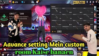 advance setting Mein custom room Kaise banaen  free fire me advance setting me custum kaise banaye [upl. by Orelia]