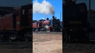 Steam locomotives powering past the historic Shepparton Preserving Company train history [upl. by Cosenza]