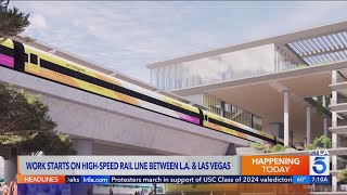 From Sin City to Los Angeles construction starts on highspeed rail line [upl. by Rambow808]