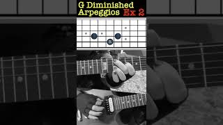 G diminished arpeggios guitar lesson arpeggios diminished musictheory  2 string arpeggios [upl. by Boris]