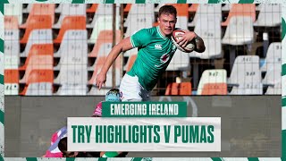 Try Time Emerging Ireland Score Six Tries In Opening Victory Over Pumas [upl. by Aseeram]