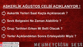 Askerlik Ağustos Celbi 2024 SON 1 GÜN  Mehmetçiğin Sesi [upl. by Enialed]