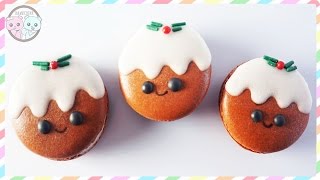 CHRISTMAS PUDDING COOKIES MACARONS  SUGARCODER [upl. by Atinnek]