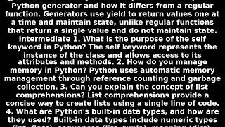 What is Python  List vs Tuple  Handling Exceptions  Python Decorators  Python Generators [upl. by Copeland]