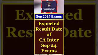 Expected Result Date CA Inter Sep 24  CA Inter Result date  CA Inter Sep 24 Result shorts [upl. by Ennovehc]