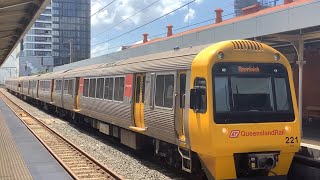 Beenleigh SMU221 Arriving At South Brisbane Train Station Platform 1 [upl. by Ahsiruam386]