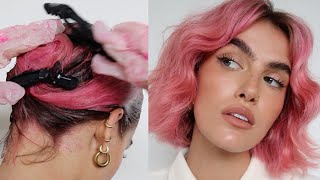 HOW I COLOUR MY HAIR PINK AT HOME [upl. by Prissy]