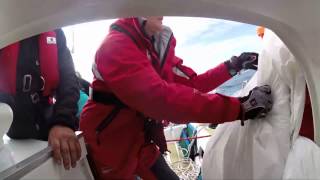 Spinnaker drop on board Team Garmin during Southern Ocean crossing in the Clipper Race [upl. by Secundas]