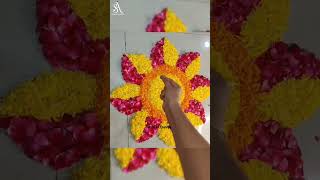 Flower Rangoli  Diwali decortication  rangoli decoration flowerrangoli [upl. by Millford118]