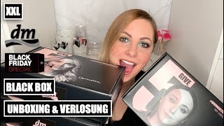 DM BLACK BOX UNBOXING  DM Schachtelglück  Black Friday  MEGA VERLOSUNG  RealSweetSunny [upl. by Aihsemat]