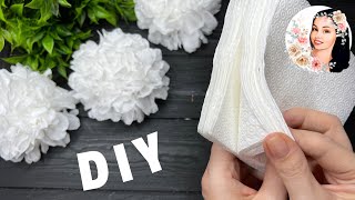 How to make Easy Tissue Paper Flowers DIY Paper Craft Tutorial [upl. by Ainessey]