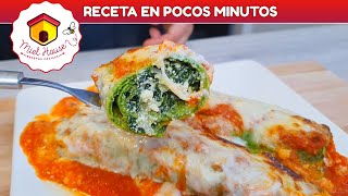 Canelones de espinaca MASA EN LICUADORA deliciosos y fáciles [upl. by Sutsugua984]