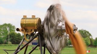 14 SCALE 9 CYLINDER 350cc BENTLEY BR2 ROTARY ENGINE  MIKE AT MAYFLY OLD WARDEN SHUTTLEWORTH  2016 [upl. by Jalbert]