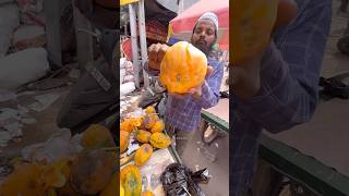 Papaya Cutting Skill in India  Indian Street Food [upl. by Eikcir]