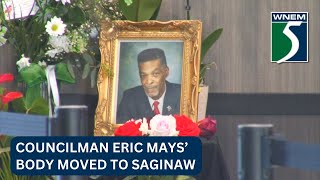 Councilman Eric Mays’ body moved to Saginaw [upl. by Eimorej88]