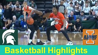 10 Illinois vs Michigan State Basketball Game Highlights Feb 10 2024 [upl. by Ahseat]