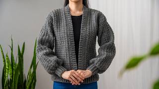 How to Crochet Cozy Cardigan  Pattern amp Tutorial DIY [upl. by Jannery]