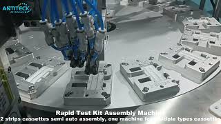 Rapid Test Kit Assembly Machine 2 Strips Cassette Semi Auto Assembly  Lateral Flow Manufacturing [upl. by Lynus]