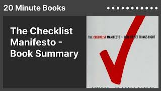 The Checklist Manifesto  Book Summary [upl. by Nomzed]