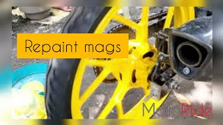 Diy repaint stock mags  Golden yellow mags  samurai paint  MotoRide [upl. by Frederigo]