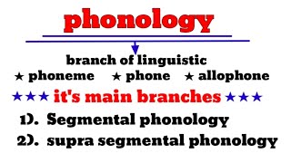 what is phonology  phonology and its branches  what is phoneme phone allophone lnmu [upl. by Jabin]