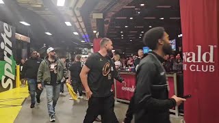 Kelce brothers arrive at Cavs game [upl. by Cleodel]