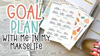 OCTOBER GOAL PLAN WITH ME in my MAKSELIFE Planner  HanCanPlan [upl. by Solotsopa]