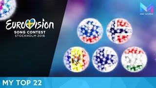 Eurovision 2016  MY TOP 22 so far [upl. by Merridie]