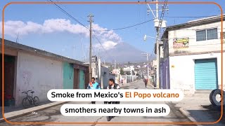 Mexicos El Popo volcano fills towns with ash [upl. by Wenz135]