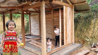 Build a simple beautiful wall for a wooden house And Harvesting luffa to sell at the market [upl. by Are]