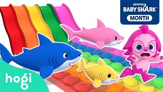 Learn Colors with Pop It  Slides Baby Shark Dance ver｜Shark Month Special 🦈｜Hogi Pinkfong [upl. by Drona]