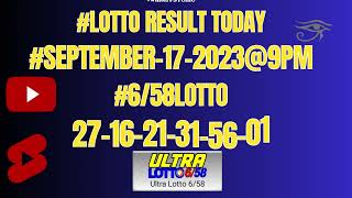 9pm pcso lotto results today September 17 2023 2dlotto 3dlotto shorts youtube lotto [upl. by Laira]