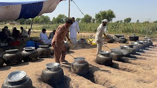 Wedding Food Preparation in Deep Desert  Mutton Qorma and Steam  Beef and Rice for Whole Village [upl. by Nitsirc]