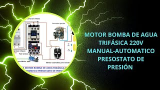 Motor bomba de agua trifásica 220V manual automatico presostato de presión [upl. by Aeret]