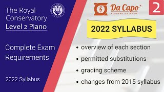 RCM Level 2 Piano Exam Requirements New 2022 Syllabus [upl. by Ahsiad]