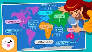 CONTINENTS and OCEANS for Kids  Compilation  How many continents and oceans are there [upl. by Dnarb]