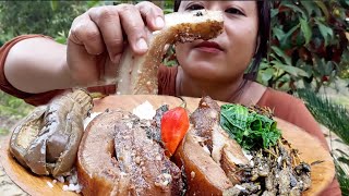 SMOKED PORK FATS With AXONENAPA  HEAVY MEAL NAGA NORTHEAST MUKBANG [upl. by Ahsiet736]