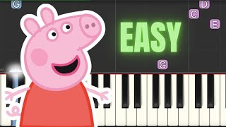 Peppa Pig Theme Song EASY PIANO TUTORIAL [upl. by Garlanda]