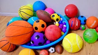 Learn Colors and Sport Ball Names Compilation for Toddler and Baby [upl. by Ahcsas]