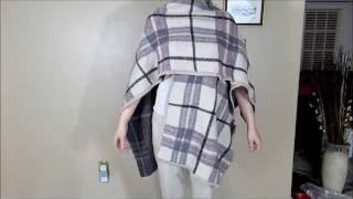 Womens Winter Tartan Knitted Scarf Blanket Cardigans Shawl Poncho [upl. by Glass]