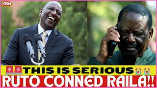 SAD NEWS😭😭 Raila Busted Crying as Ruto CONNED him 77 Million for AU Campaign😭😭 [upl. by Aushoj]