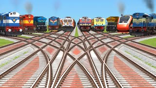 10 TRAINS CROSSING FOR CORVED🧭 BRANCHED RAILROAD TRICKS RISKY RAILROAD TRICKS NTGIndianRailroad [upl. by Yesrej]