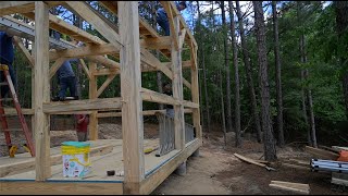 Making a timber frame tie beam wedged half dovetail tenon [upl. by Hgielime418]