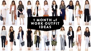 1 MONTH OF WORK OUTFIT IDEAS  Professional Work Office Wear Lookbook  Miss Louie [upl. by Newfeld]