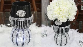 DIY DOLLAR STORE BLACK amp SILVER WEDDING CENTERPIECE DECOR FOR SPRINGSUMMER 2020  DIY HOME DECOR [upl. by Ardnuas]